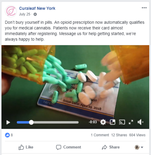 Don't bury yourself in pills Facebook example